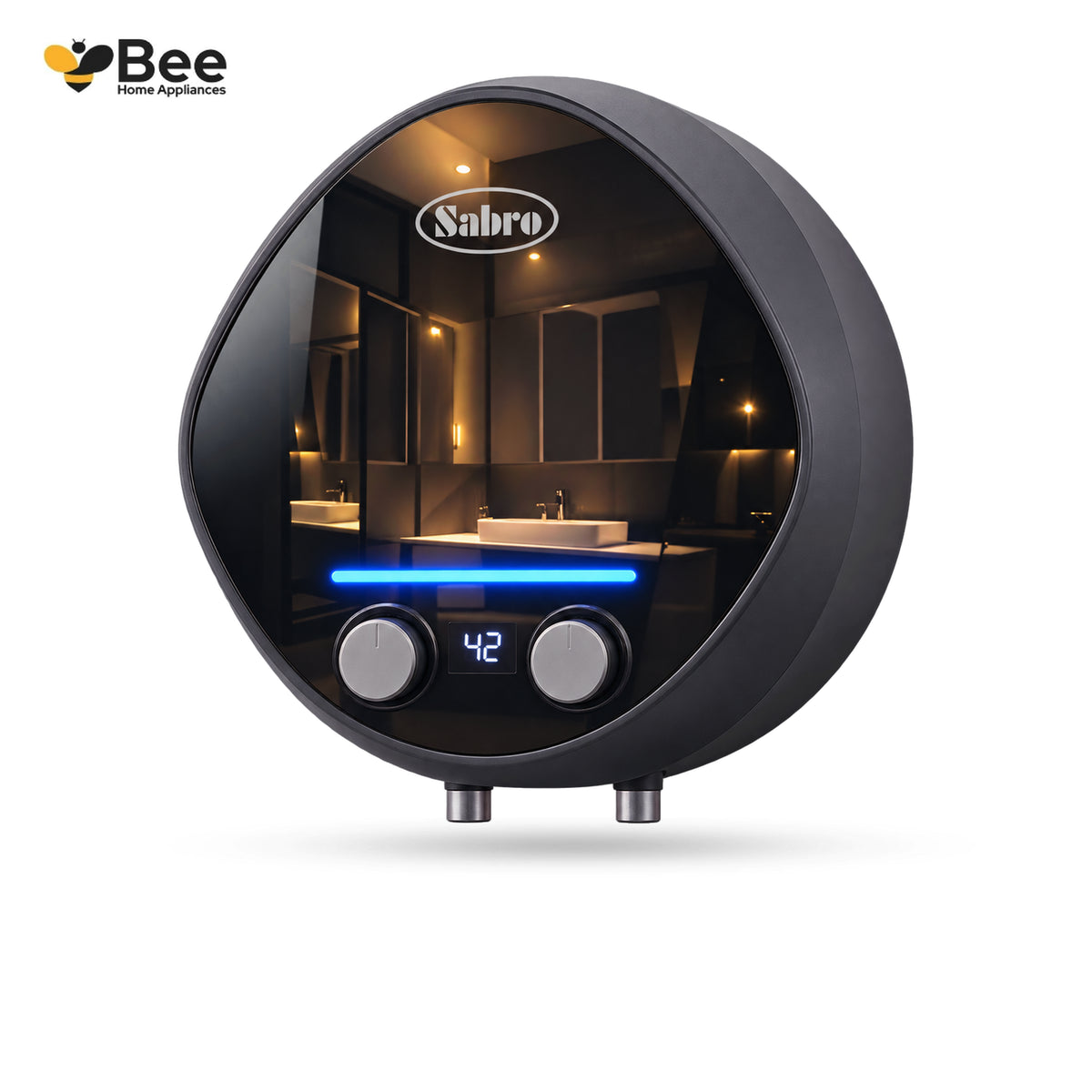 Sabro ProMax Glass PHEV 15 Liters Electric Geyser - Black
