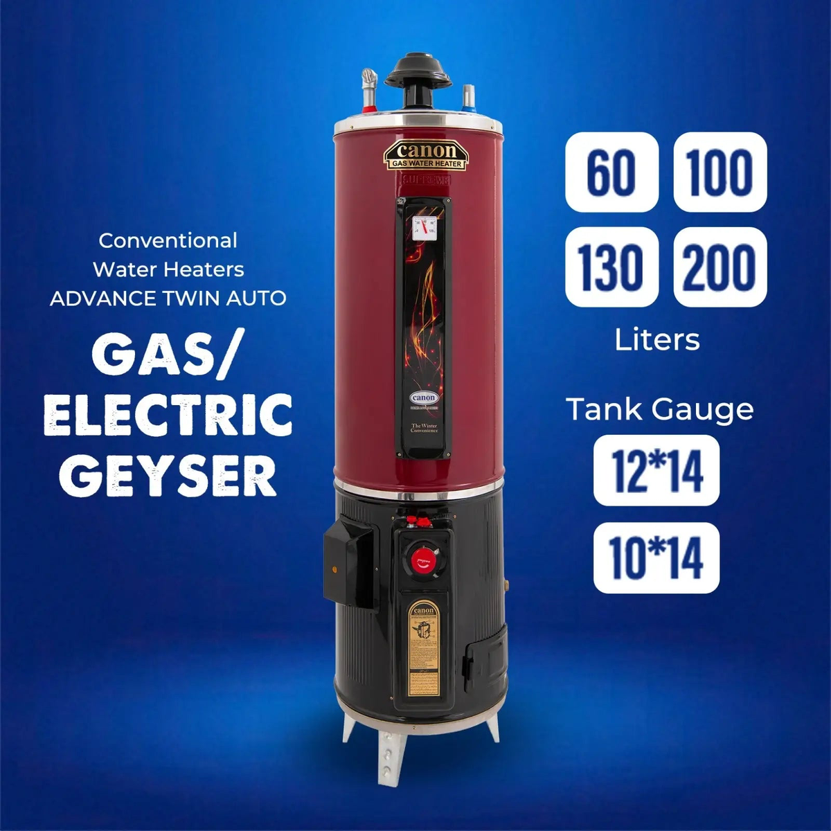 CANON 100 LITERS GAS WATER HEATER - GWH-25 ADVANCE