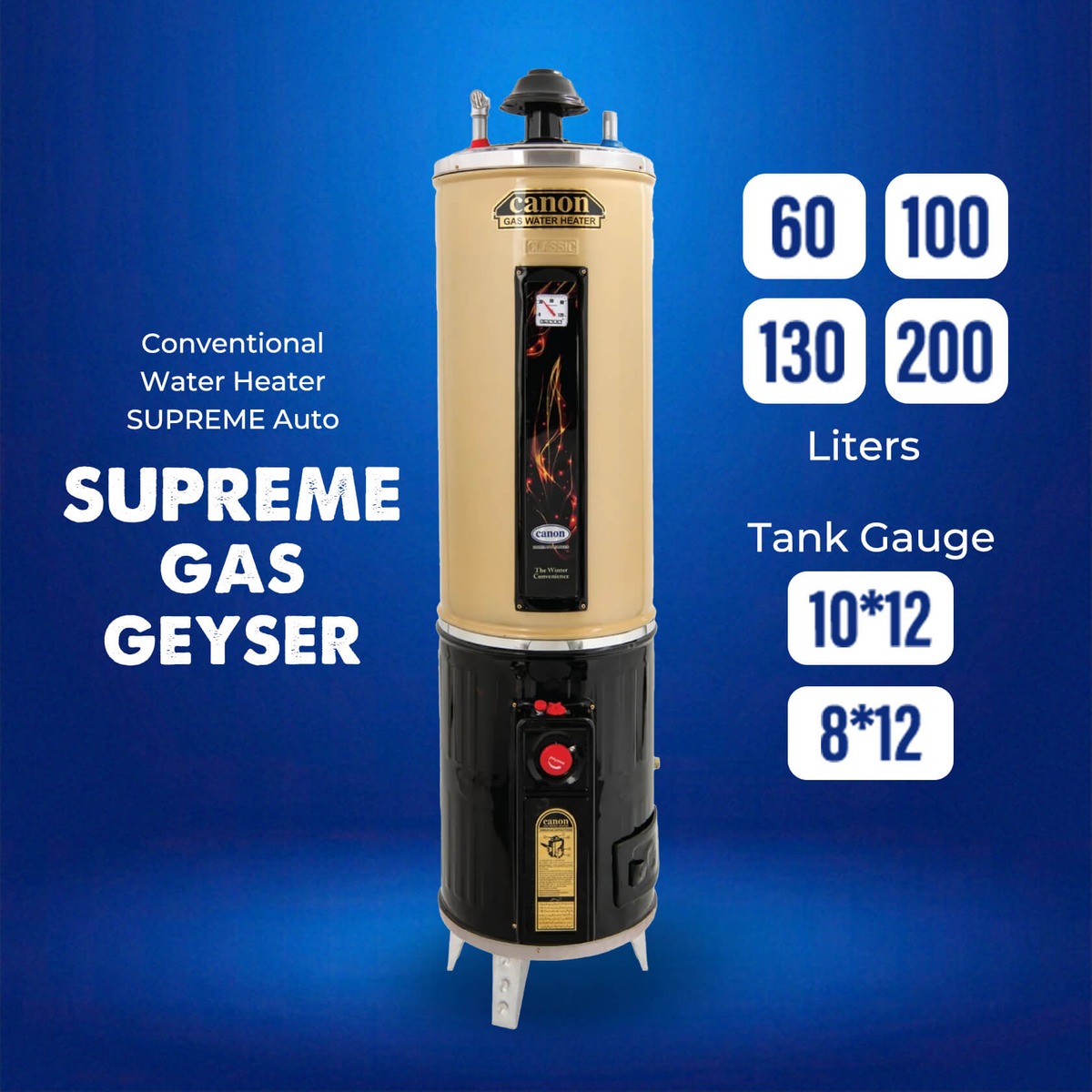 CANON 100 LITERS GAS WATER HEATER - GWH-25 SUPREME AUTO